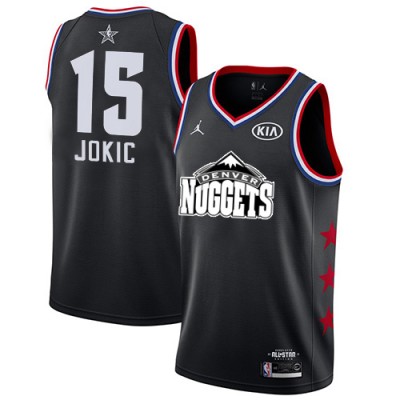 Denver Nuggets #15 Nikola Jokic Black NBA Jordan Swingman 2019 All-Star Game Jersey Men's